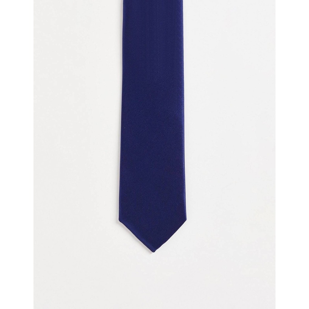 NWT Gianni Feraud Plain Satin Tie in Navy MSRP $75